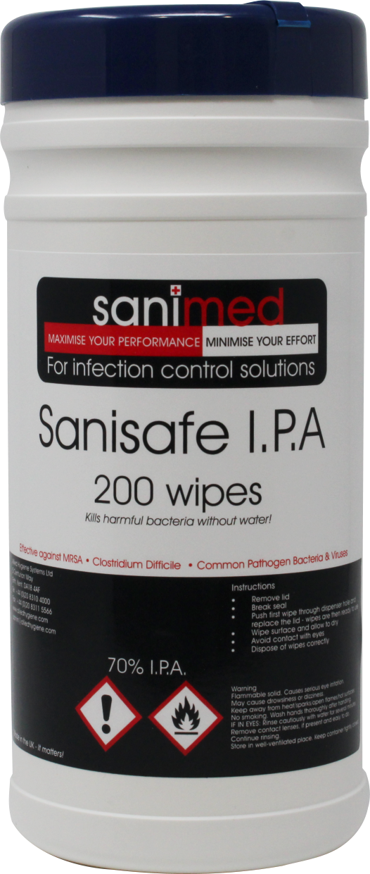 Alcohol Wipes Flowpack (IPA) Sanisafe