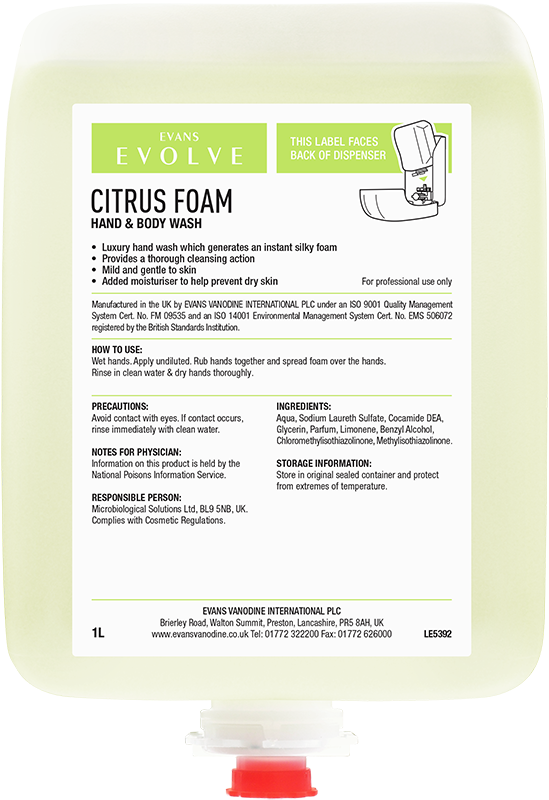 Citrus Foam Hand Wash Evans