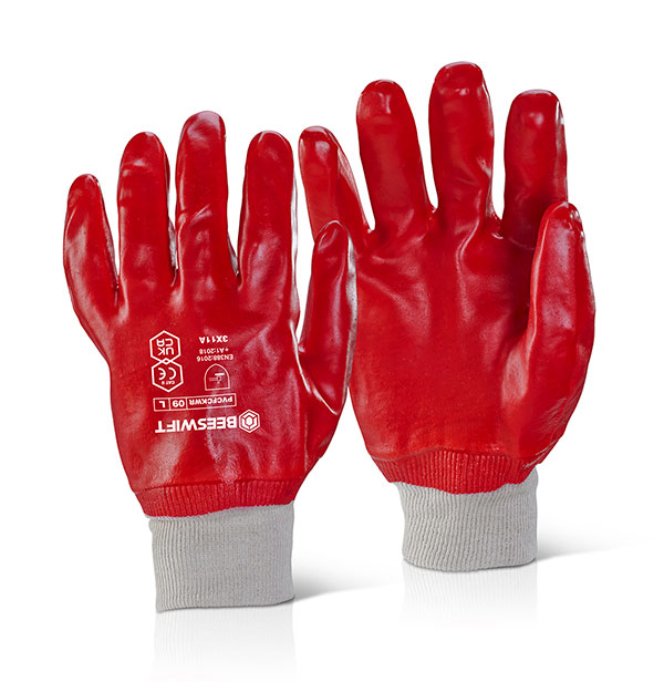 PVC Knit Wrist Glove Size 9